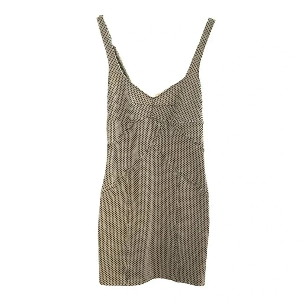 Intimately Free People Slip Dress Large green polka  dots pin up feminine 60s